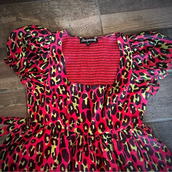 Sourpuss red leopard print dress S - Picture 3 of 10